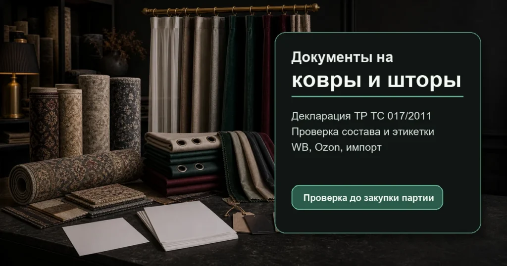 документы на ковры и шторы для маркетплейсов