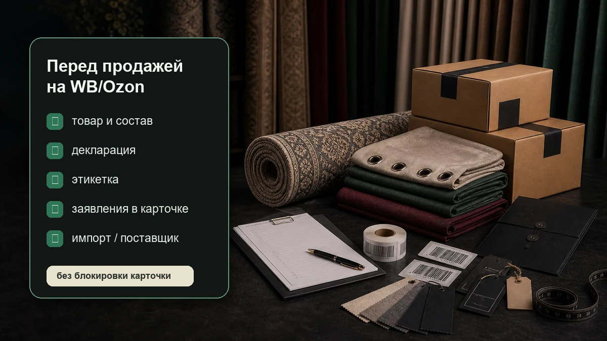 документы на ковры и шторы для Wildberries и Ozon