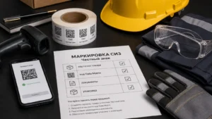 Маркировка СИЗ в Честном знаке: каска, перчатки, Data Matrix и чек-лист