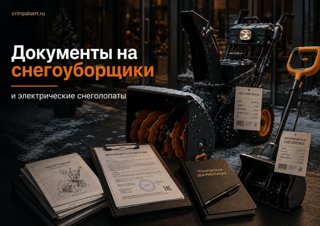 Документы на снегоуборщики и электрические снеголопаты для WB