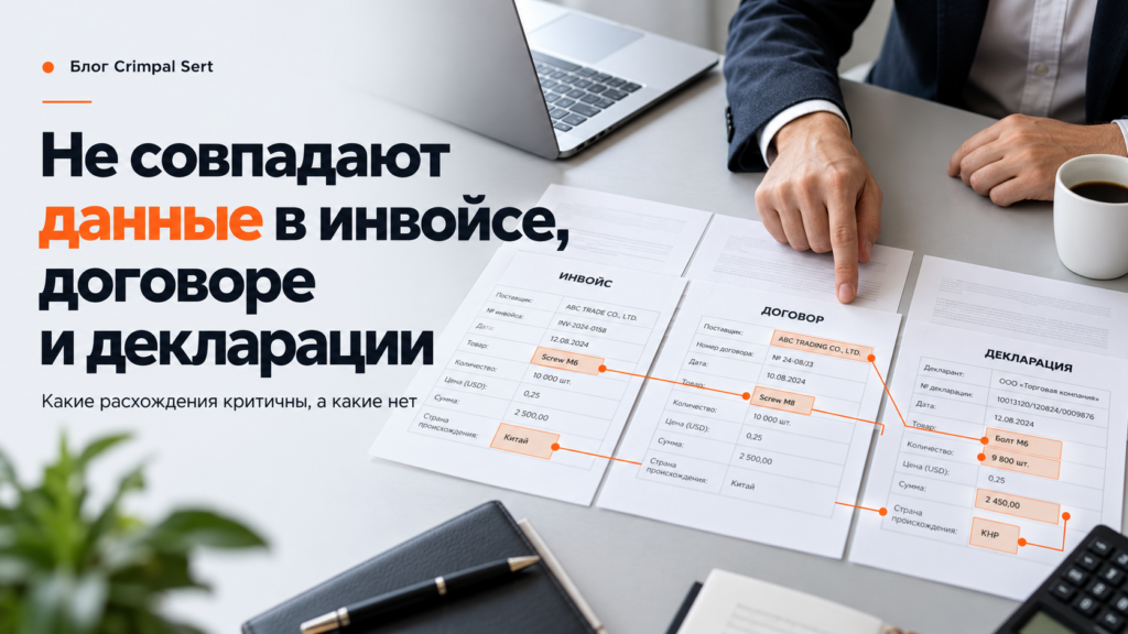 Не совпадают данные в инвойсе, договоре и декларации: какие ошибки критичны
