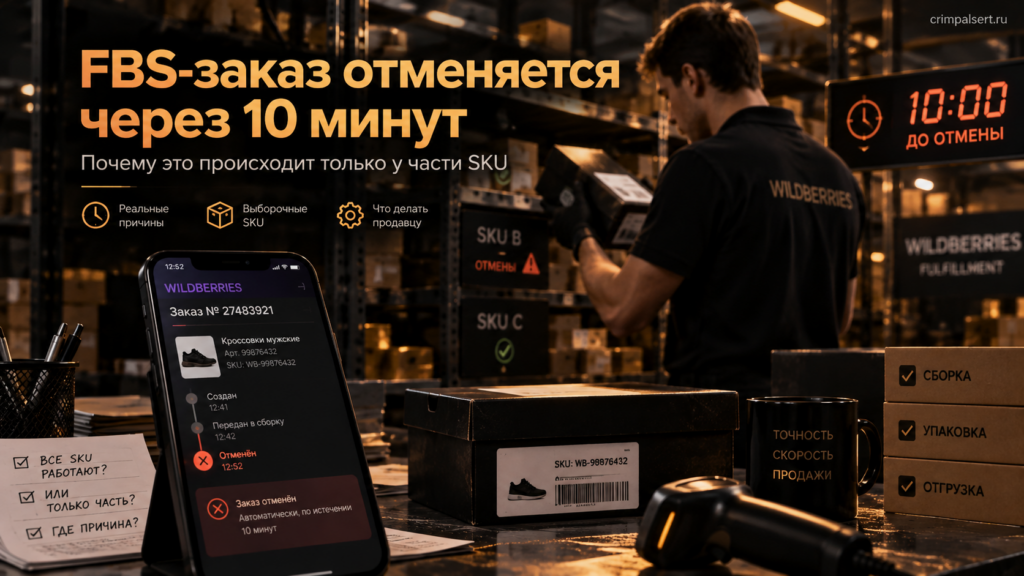 Wildberries отменяет FBS‑заказ через 10 минут только по отдельным товарам: где искать причину